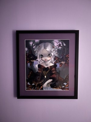 Jasmin Becket-Griffith gerahmt Gothic Girl Goldfisch Kunstdruck Fantasy Bild