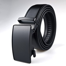 New Genuine Leather Mens Ratchet Belt Belts For Man Adjustable Automatic Buckles