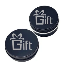 Gift Inside a Gift, Durable Black Round Aluminum Storage Tin Jar with Bow Design