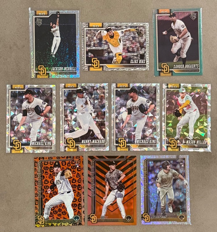 MLB BASEBALL 2025-2026 TOPPS SAN DIEGO PADRES TEAM LOT NO DUPES*