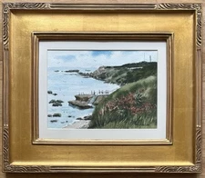 CHARLES KINGHAN Original Signed Coastal Watercolor Framed LISTED