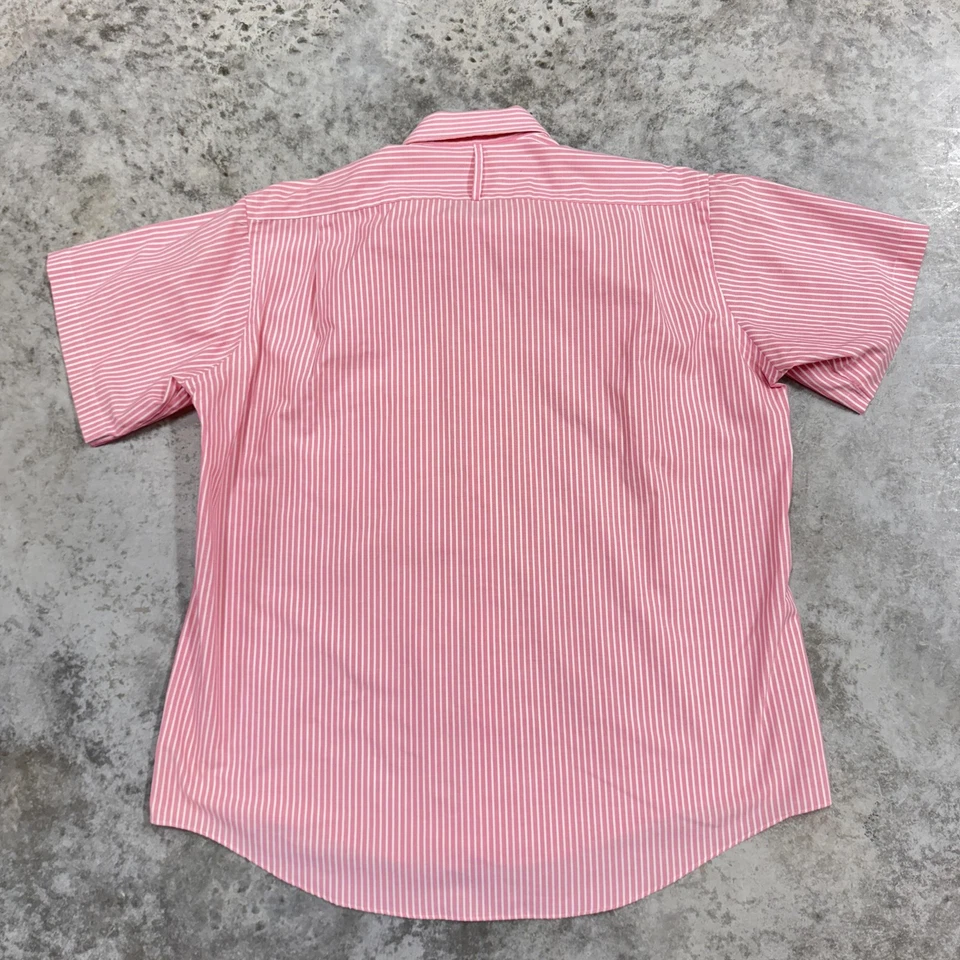 Camisa De Colección The Fox Collection Para Hombre XL Rosa Blanco Rayas Manga Corta Años 80 Foto 4 de 4