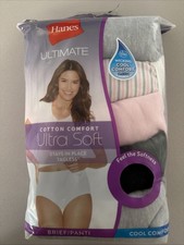Hanes Women's 5 Pack Ultimate Cotton Comfort Ultra Soft Bikini Size 10 / 3XL New