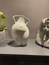 Ceramic Human Body Art Sculpture Vase In Grey Home Decor Ornament