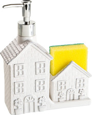 Dosatore  Dosatore Sapone Dispenser a Forma Di Casina Con Porta Spugna, Dispense