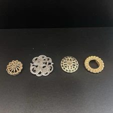 Lot of 4 Brooch Scarf Loops, Vintage