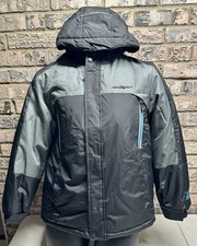 ZeroXposur Jacket Boys Outdoors Parka Hooded Coat Full Zip Grey Large Size 14-16