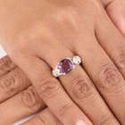 Rare Amethyst Gemstone 925 Sterling Silver Zircon Ring Dainty Jewelry For Women