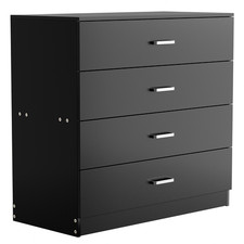 Modern White/Black Chest of Drawers Tall Wide 4 Drawer Bedroom Furniture Cabinet