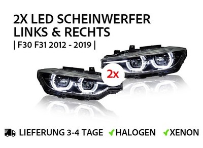 2x LED Headlights for BMW F30/F31 2012-2019 | Halogen & Xenon