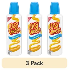 (3 pack) Easy Cheese American Cheese Snack, 8 oz