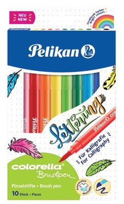 10 Pelikan Fasermaler colorella brushpen, 10er Kartonetui