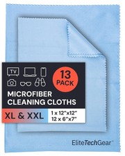 Elite Tech Gear Eyeglass Cleaning Cloth, 13-pc Blue, 12-pc 6x7  1-pc 12x12
