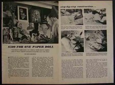 JACK EISNER 3-D Caricature Paper Art 1948 pictorial Frank Sinatra / Joe louis