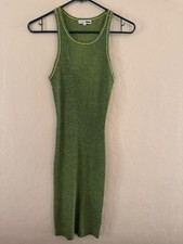 Fashion Nova Green Knit Midi Tank Dress Scoop Neck Strappy Sleeveless