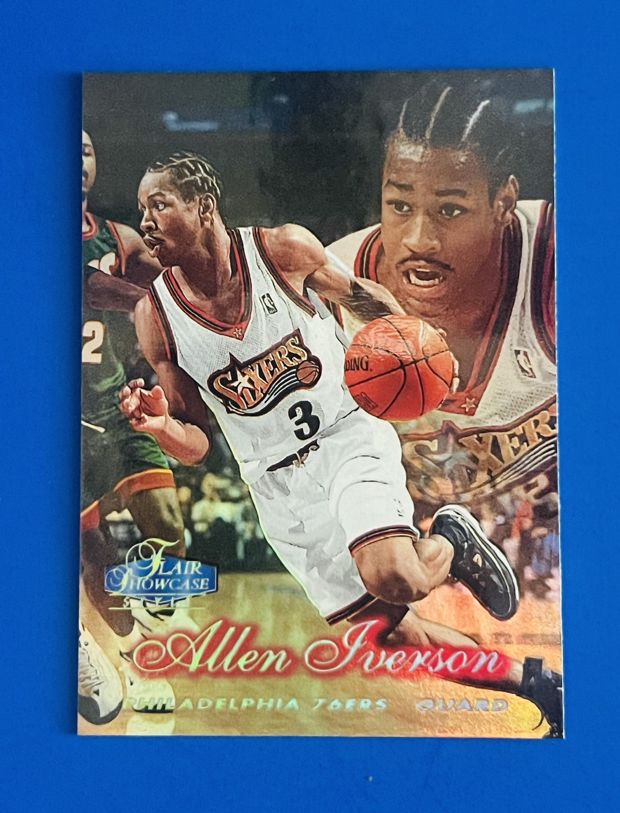 1997-98 Flair Showcase Allen Iverson 76ers Row 2 Showstopper Basketball Card #3