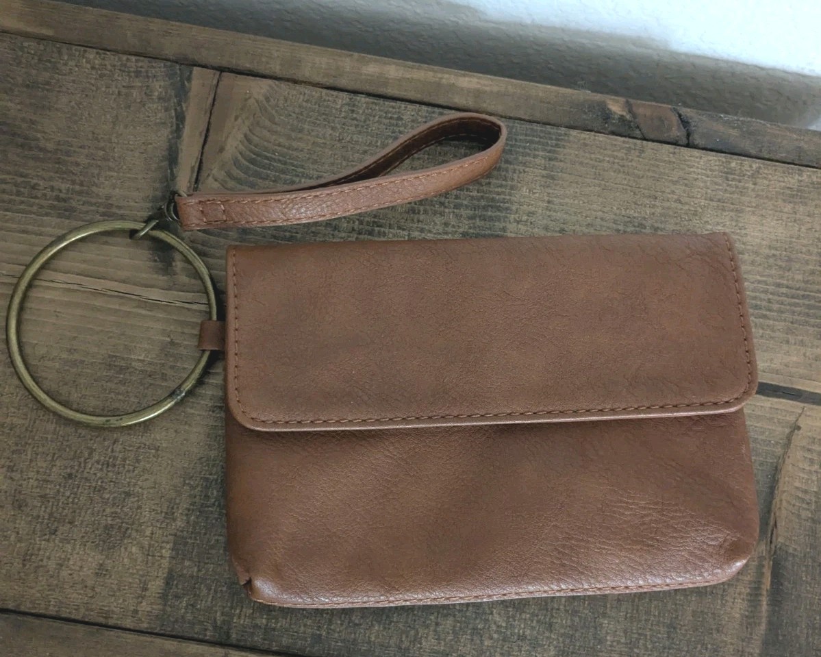 Universal Thread Brown Bracelet Zip Wristlet - image 1