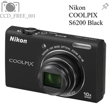 Nikon COOLPIX S6200 Digital Camera 16.0MP 10x Optical Zoom Black Fast shipping