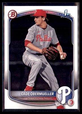 2025 Bowman  Draft Paper 1st Cade Obermueller Phillies BD-80 5 card lot