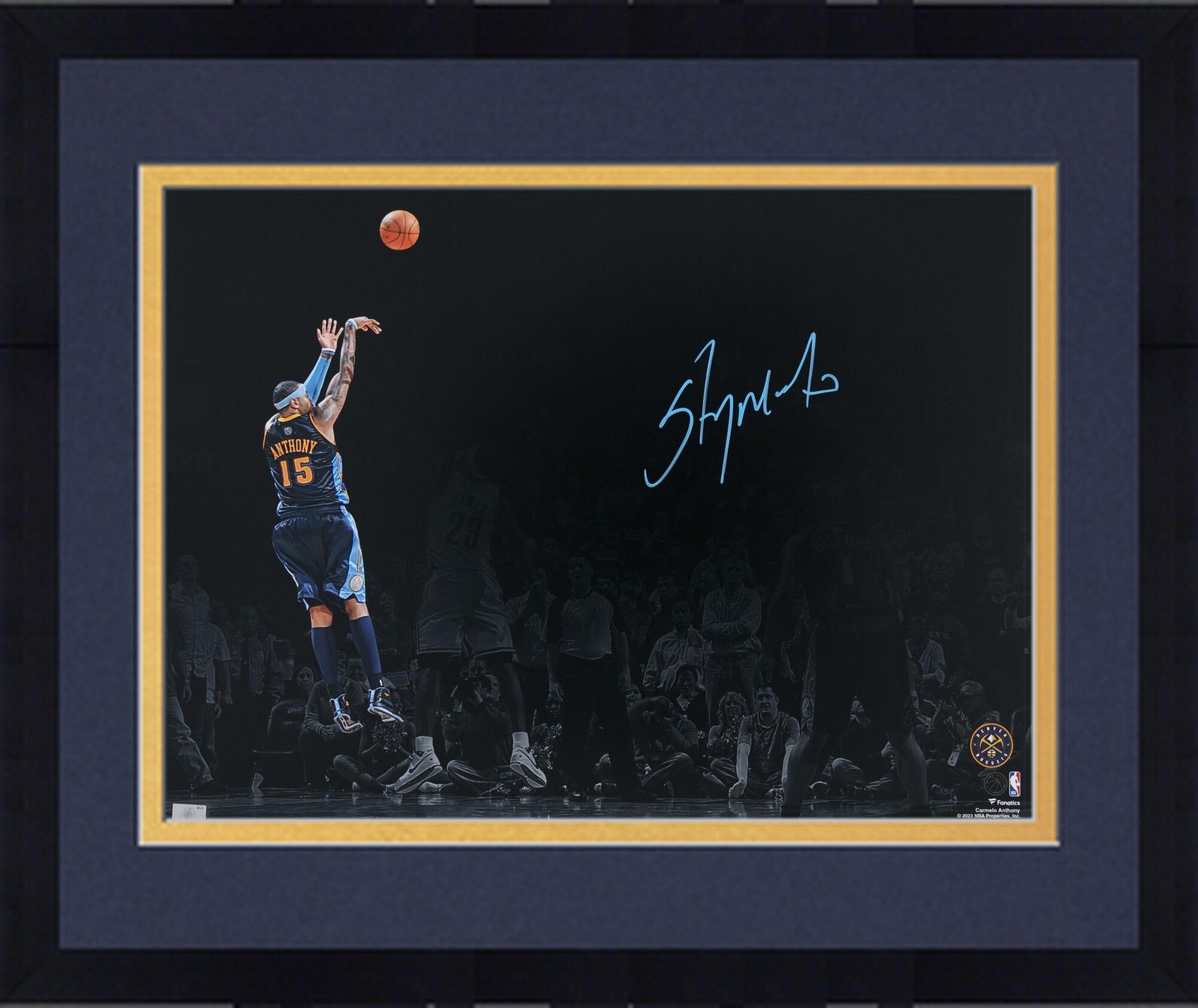 Carmelo Anthony Autographed Signed Denver Nuggets Framed Nuggets 16x20 Shot Vs. Cavaliers Spotlight Photo 