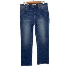 Vigoss Women's 32 Ace Straight Stretch Classic Casual Modern Blue Denim Jeans