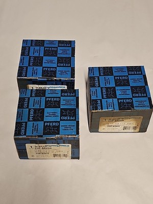 Lot Of 3 PFERD EDP83829 M Brad Cup Brush Silicone Carbide 120 Grit 5000 RPM
