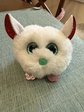 2021 Ty TyPuff Puffies BRIE White Christmas Mouse 3  Plush Stuffed Ball Cute 