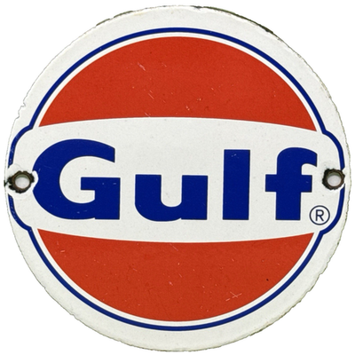 #ad #ad VINTAGE GULF GASOLINE PORCELAIN SIGN GAS STATION PUMP PLATE MOTOR OIL SERVICE $115.15