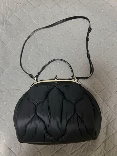 MONCLER Plompe Frame Clutch Bag Black Shoulder Bag