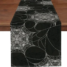 Halloween Spider Web Table Runner Fall Farmhouse Burlap Table Runners Rustic ...