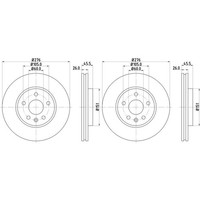 2X Hella Pagid Bremsscheiben Ø276Mm Vorne Passend FüR Chevrolet Aveo Cruze Opel