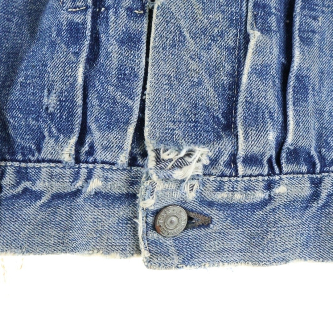 Levi's 50s VINTAGE 2nd 507XX Leather Patch Button Backed Big E Double Sided Used thumbnail 5