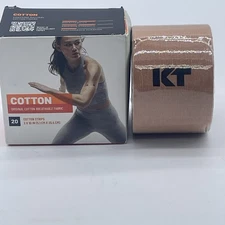 KT Tape Cotton Breathable Kinesiology Athletic Tape 20 Count 10” Precut Strips