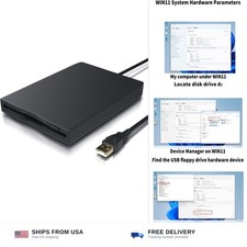 3.5 inch USB External Floppy Disk Drive 1.44MB for Desktop Laptop PC