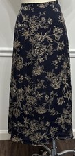 Vintage Talbots Skirt Womens 6 100 Silk Floral Botanical Resort Vacation Lined