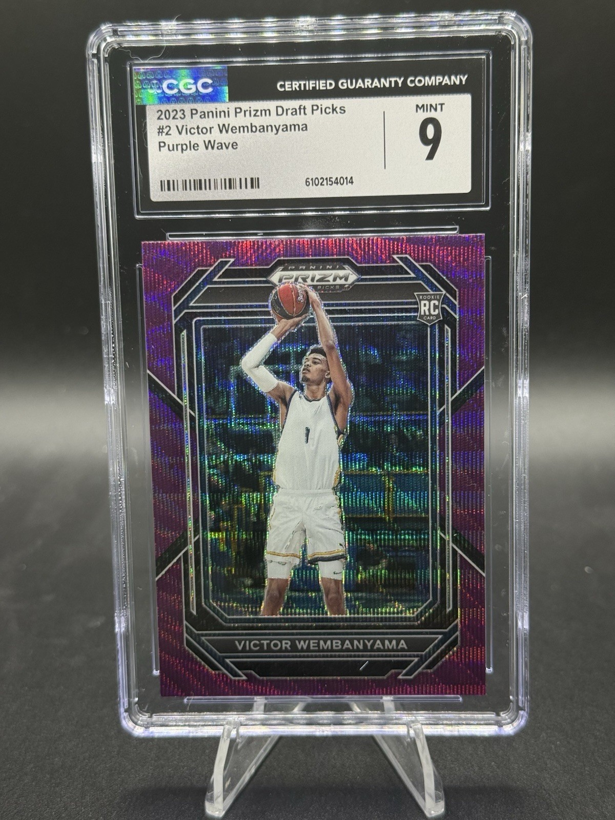 2023 Panini Prizm Draft Picks #2 Victor Wembanyama Purple Wave Rookie RC