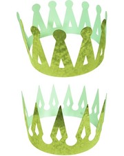 Renaissance Medieval Fantasy King Set Of 2 Green Crowns Costume Accessory