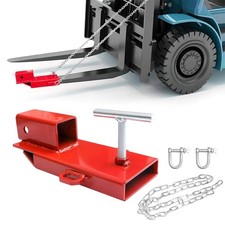 Forklift Trailer Hitch Attachment With Safety Chain Red 1pc Heavy Duty Tow Hook