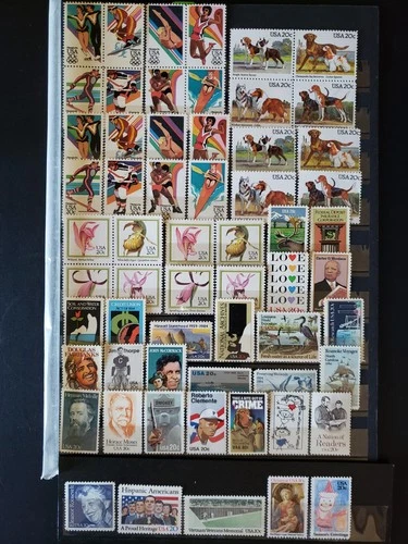 26006-US Stamps Collection Year 1984, Blocks  & Singles - Mint 60 Pcs