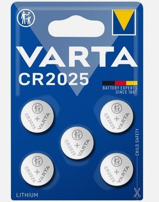 Varta Knopfzelle Lithium CR2025 3V Batterien 5er Blister mind. Haltbar bis 2034