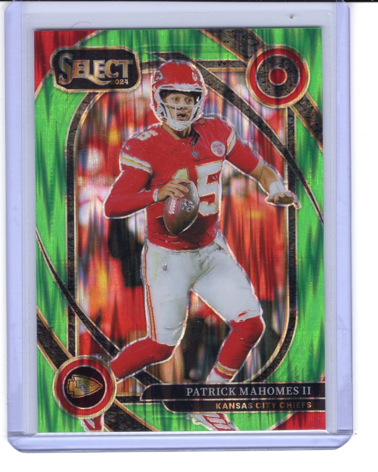 PATRICK MAHOMES 2024 Select PRIZM NEON GREEN SHOCK #223 (179/499) KANSAS CITY