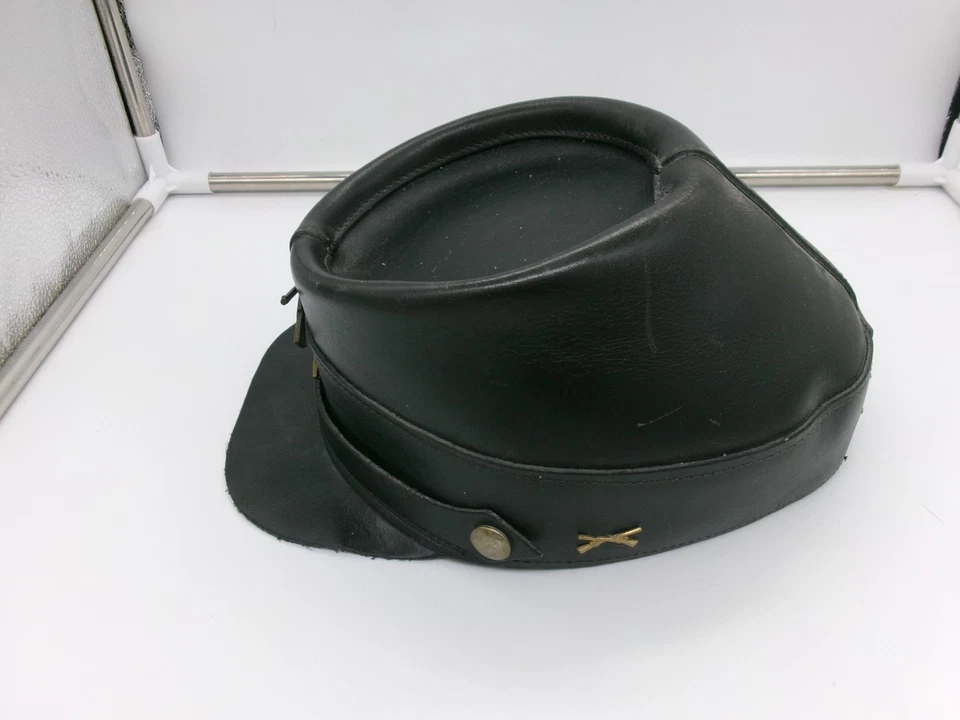 Gorra Kepi de cuero de la Guerra Civil - Henschel St. Louis EE. UU. - XLarge Foto 3 de 4