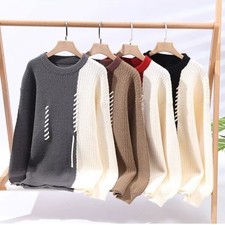 Maglione Uomo In Pizzo Con Lacci Tipo Pullover Patch Maglia Giapponese Nero