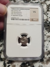 NGC GREEK COIN 4th CENTURY BC SILVER THRACIAN CHERSONESUS HEMIDRACHM LION VG