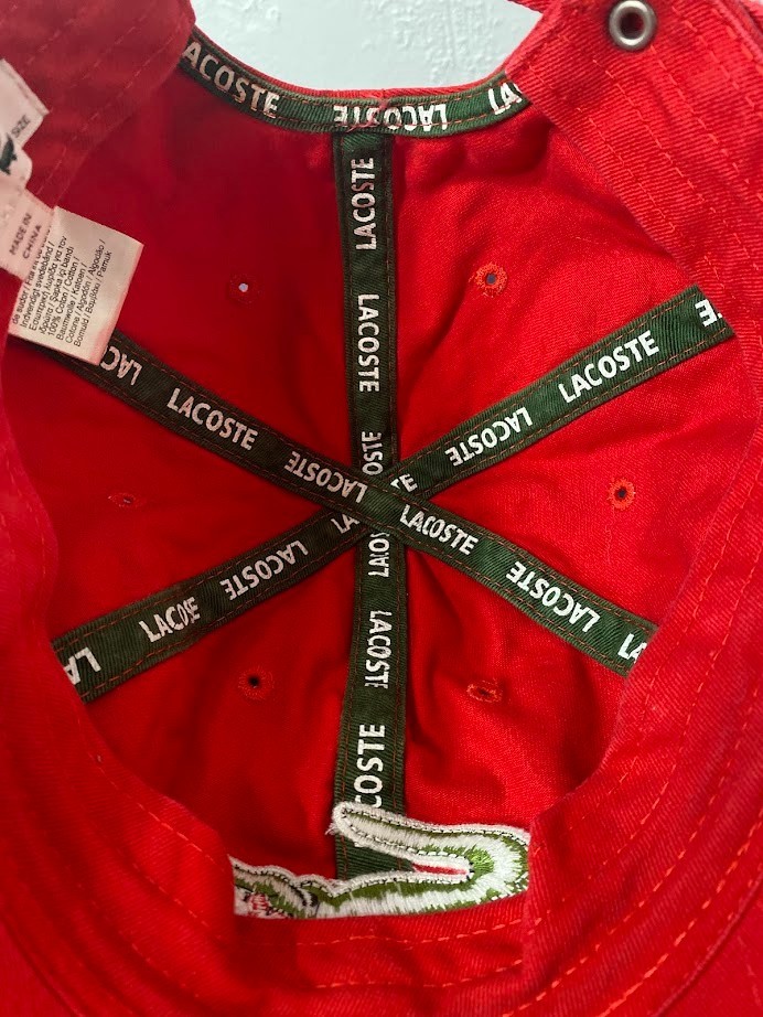 Lacoste Alligator Red Strapback Adjustable Adult … - image 9