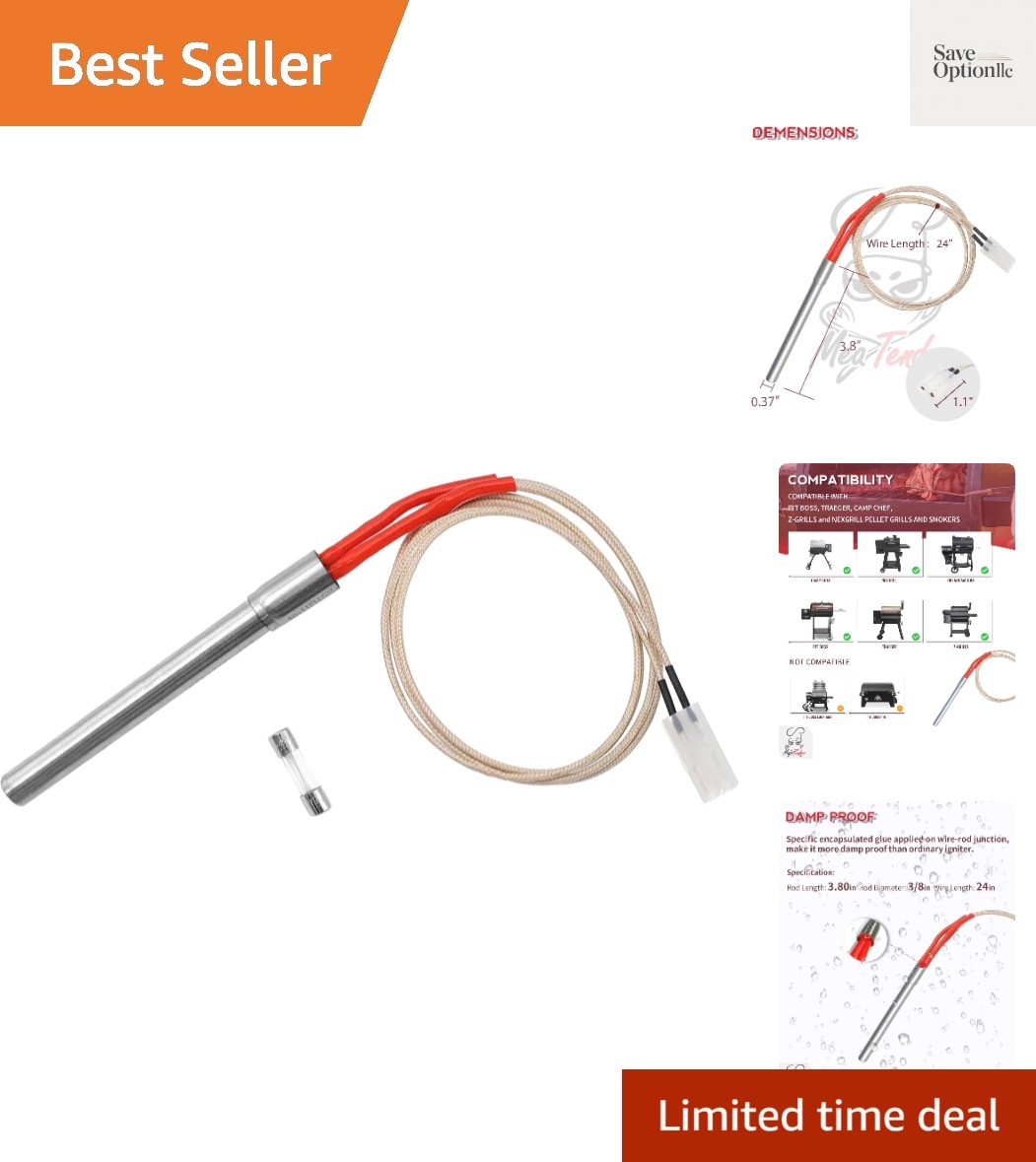 oj chien AC Hot Rod/Grill Igniter Replacement for Traeger, Pit Boss, Camp