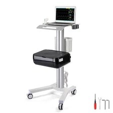 YesSources 2 Tiers Mobile Medical Cart Trolley Aluminum Lab Dental Spa Salon
