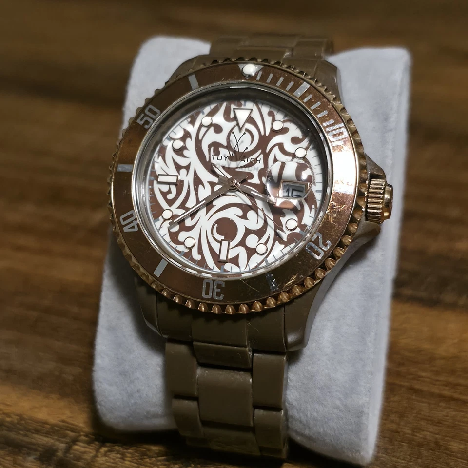 ToyWatch Reloj de Buceo Unisex Analógico Cuarzo Esfera Marrón/Blanca - Batería Nueva Foto 3 de 4