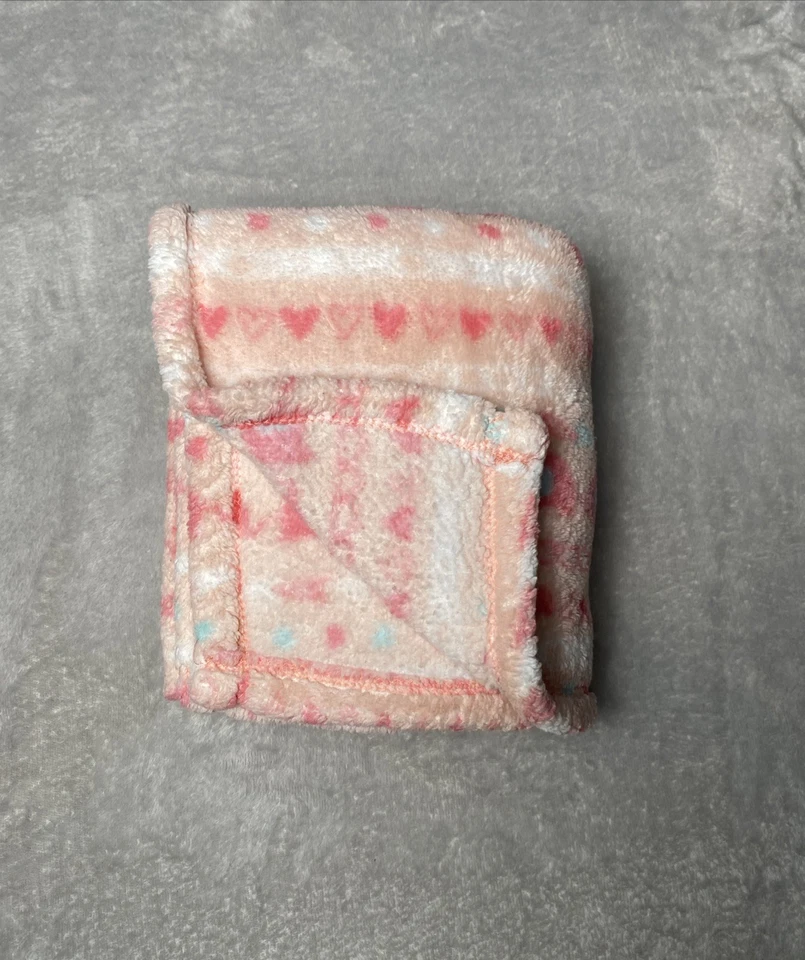 Baby Gear Elefante Manta Corazones Rosa Círculos Felpa Suave Vellón Lovey 30”x36” Foto 2 de 4