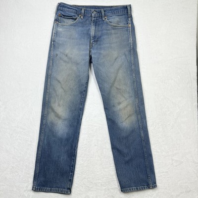 Levis 504 Jeans Mens 34x32 Blue Straight Leg Medium Wash Denim Made Egypt